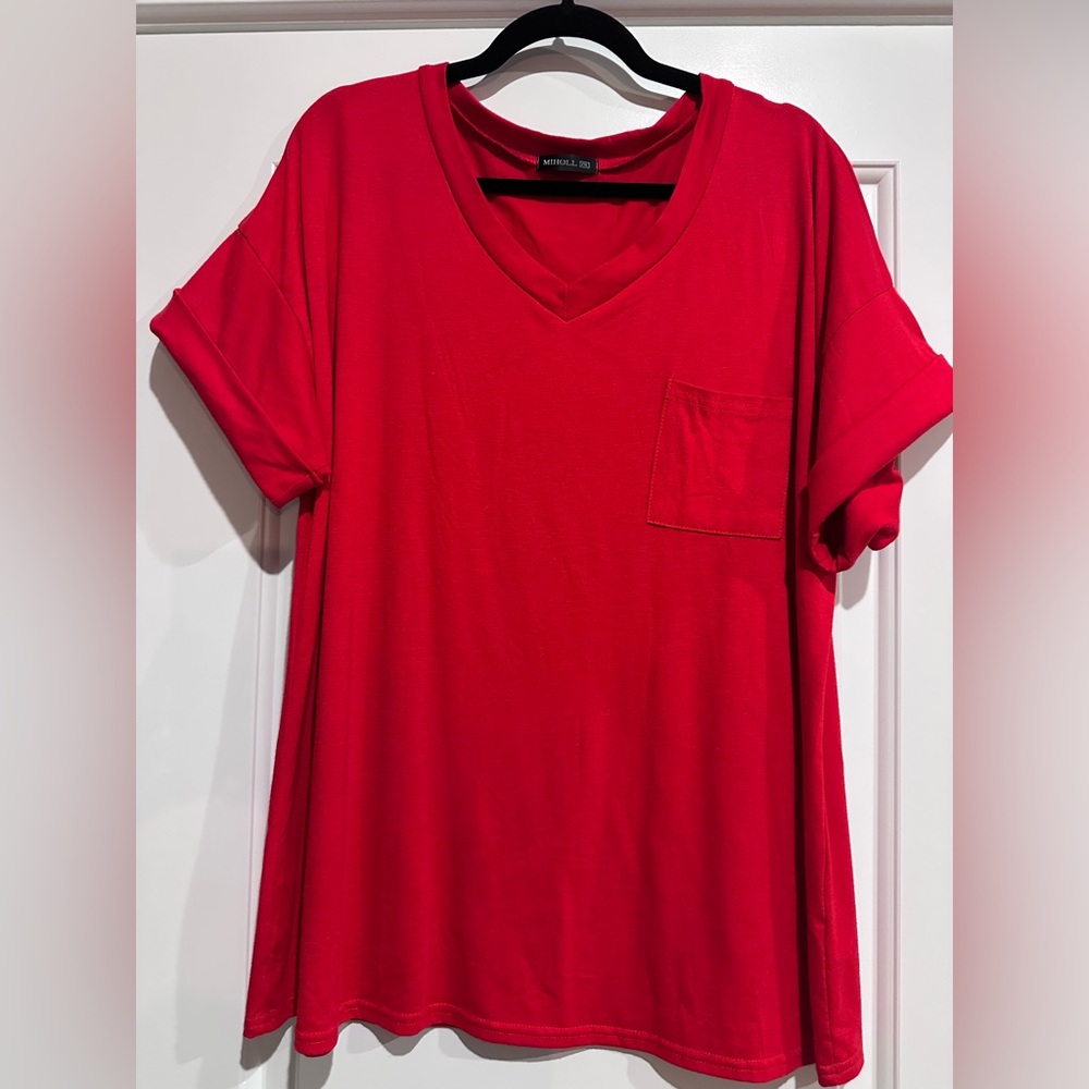 Mitchell & Ness Red Oversized Short Sleeve Tee